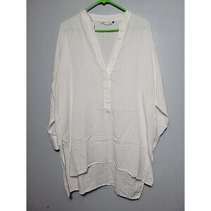 Zara Off-White V-Neck Blouse